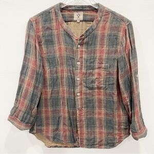 Bsbee Handmade Cotton Plaid Button Down Shirt Women’s Large